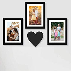 Lovely Heart -  Wall Decor Photo Frames ( 3 Photo Frames 6 X 8 inch + 6mm Wooden Acrylic Heart )