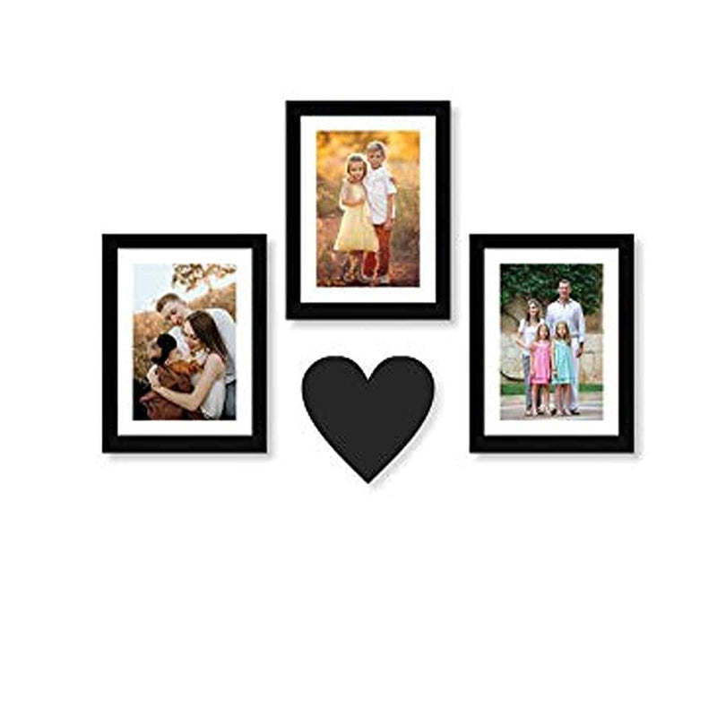 Lovely Heart -  Wall Decor Photo Frames ( 3 Photo Frames 6 X 8 inch + 6mm Wooden Acrylic Heart )