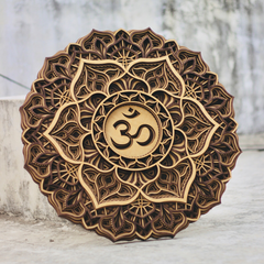 Om Mandala Layer - Wooden Acrylic Wall Decor || Wall Hanging