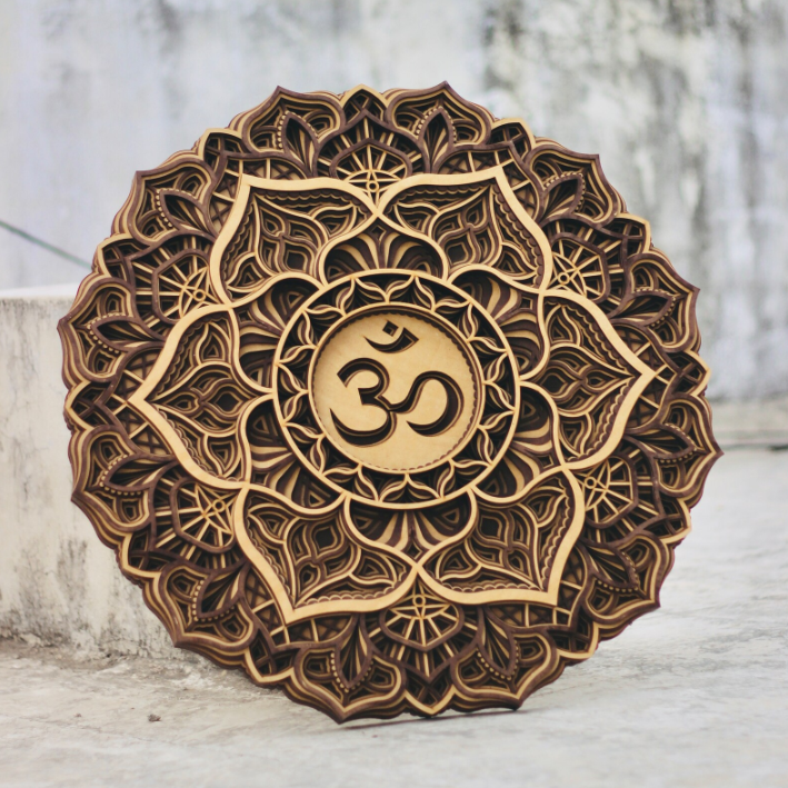 Om Mandala Layer - Wooden Acrylic Wall Decor || Wall Hanging