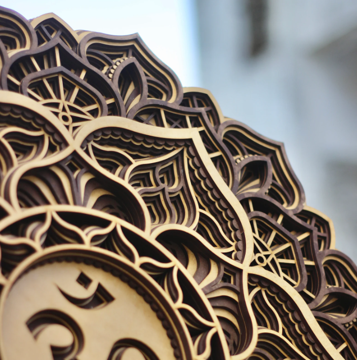 Om Mandala Layer - Wooden Acrylic Wall Decor || Wall Hanging