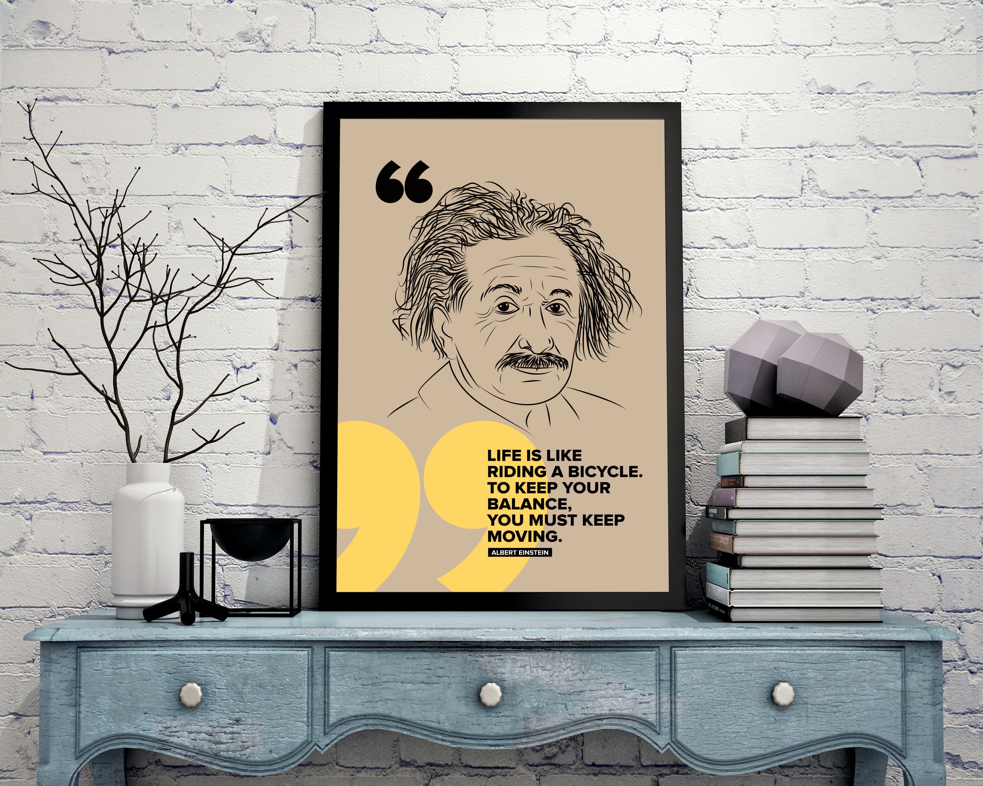 Einstein Bicycle - Poster Frame (Pack of 2)