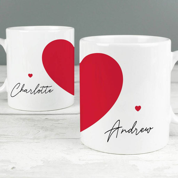 Heart - Personalized Mug (Set of 2 Mugs)
