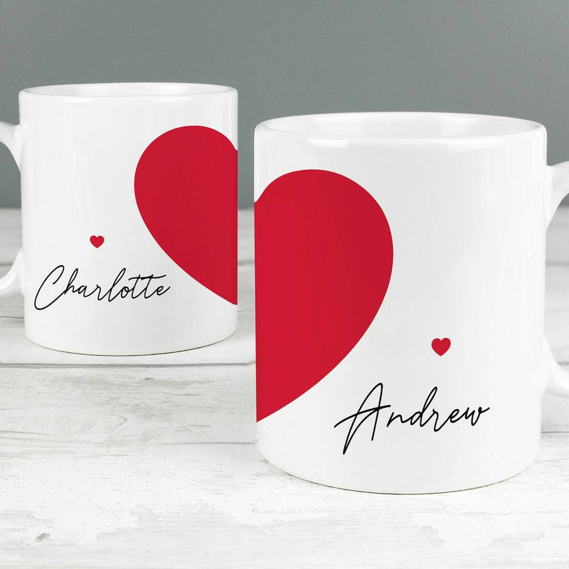 Heart - Personalized Mug (Set of 2 Mugs)