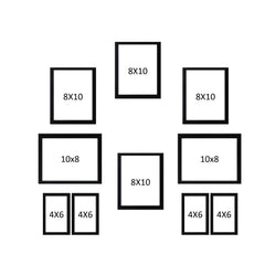 Love Family -  Wall Decor Photo Frames ( 10 Photo Frames 6 X 8 inch + 6mm Wooden Acrylic Letters )
