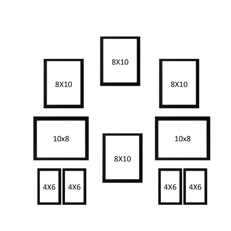 Love Family -  Wall Decor Photo Frames ( 10 Photo Frames 6 X 8 inch + 6mm Wooden Acrylic Letters )