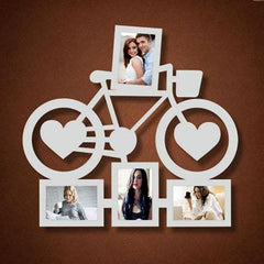 Bicycle Photo Frame - Collage Wooden Acrylic Wall Decor || Wall Hanging