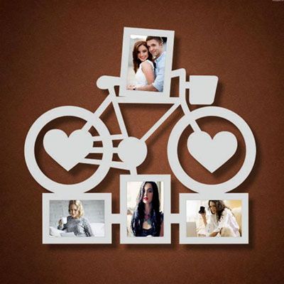 Bicycle Photo Frame - Collage Wooden Acrylic Wall Decor || Wall Hanging