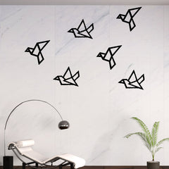 Birds - Wooden Acrylic Wall Decor || Wall Hanging (Set of 6 Birds)