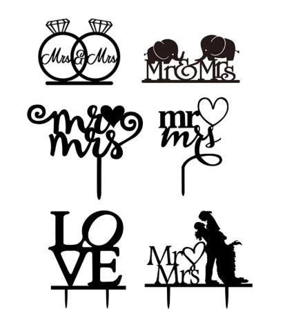 Personalized Black - Cake Topper