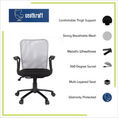 Alpha Low Back Office Chair with Mesh Back and Fixed Arms