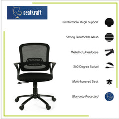 Sigma Low Back Office Chair with Mesh Back and Fixed Arms