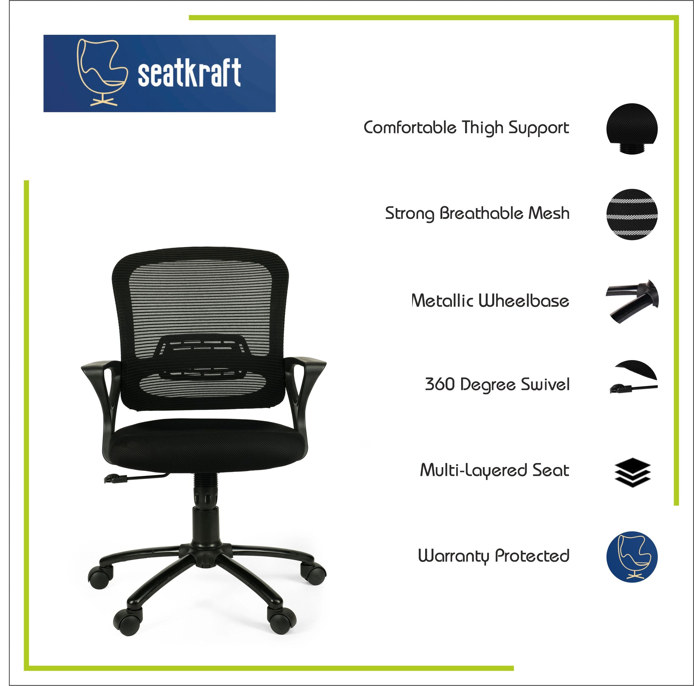 Sigma Low Back Office Chair with Mesh Back and Fixed Arms