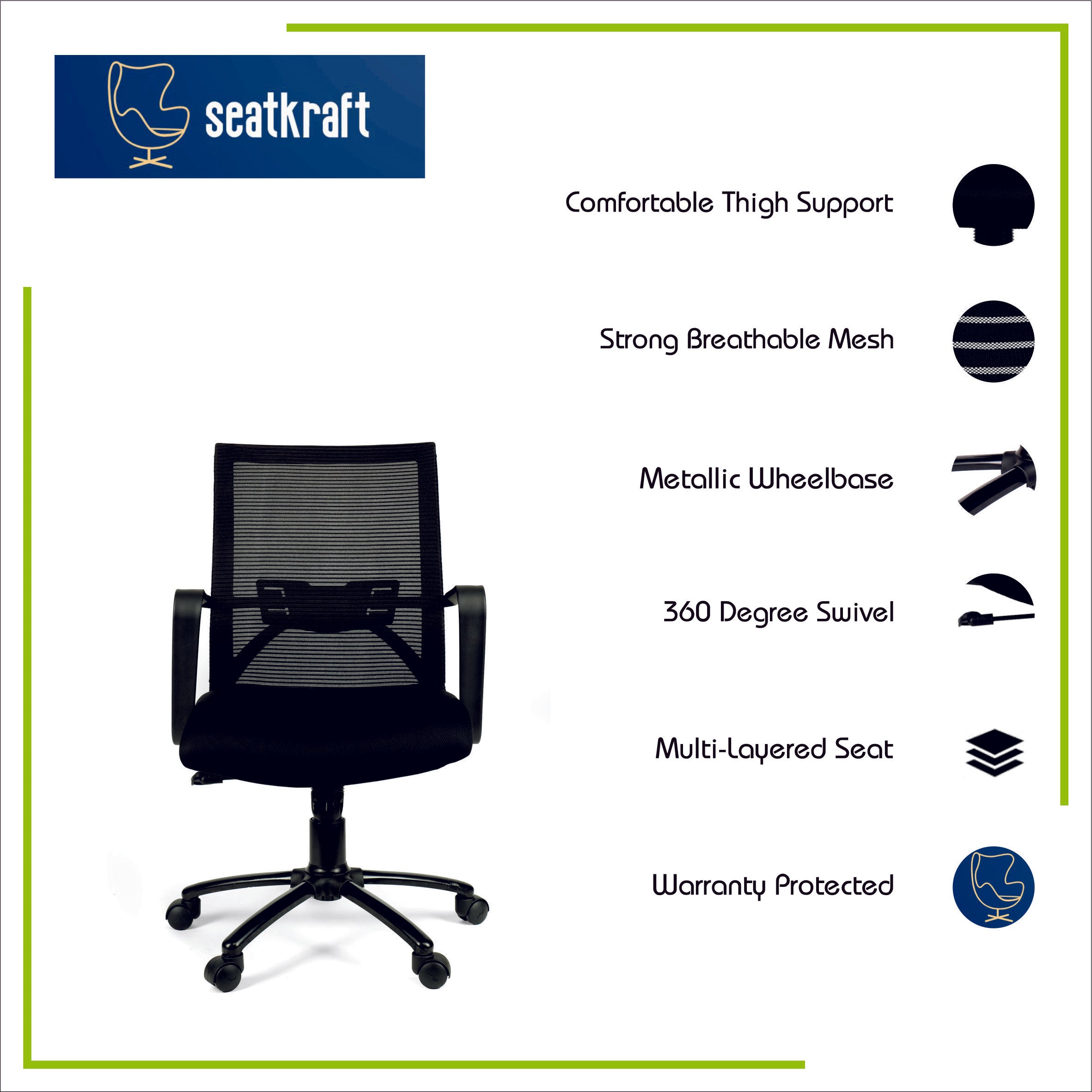 Classic Low Back Office Chair with Mesh Back and Fixed Arms