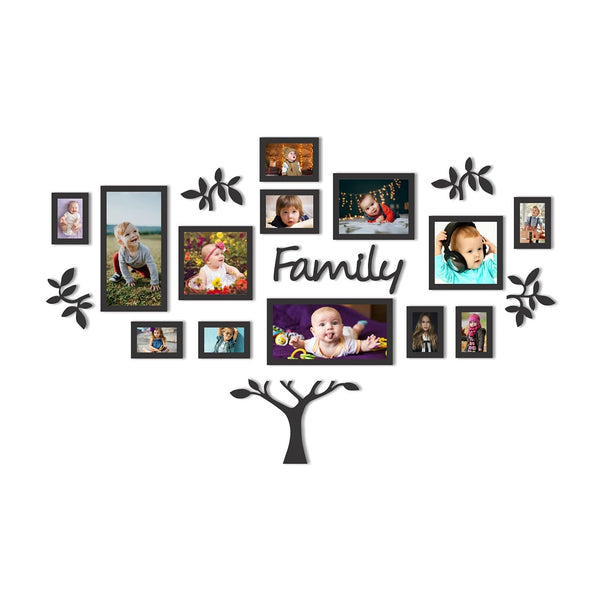 Royal Family Tree - Wall Decor Photo Frames ( 13 Photo Frames + 6mm Wooden Acrylic Tree )