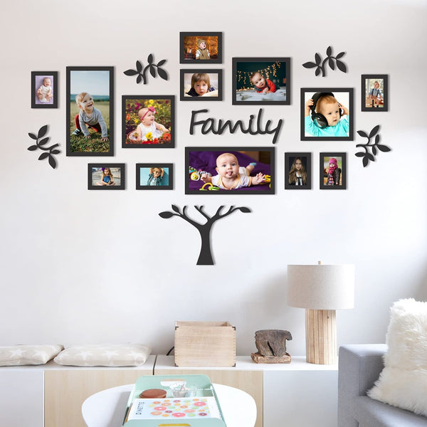 Royal Family Tree - Wall Decor Photo Frames ( 13 Photo Frames + 6mm Wooden Acrylic Tree )