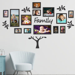 Royal Family Tree - Wall Decor Photo Frames ( 13 Photo Frames + 6mm Wooden Acrylic Tree )