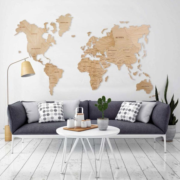 World Map - Wooden Wall Decor || Wall Hanging