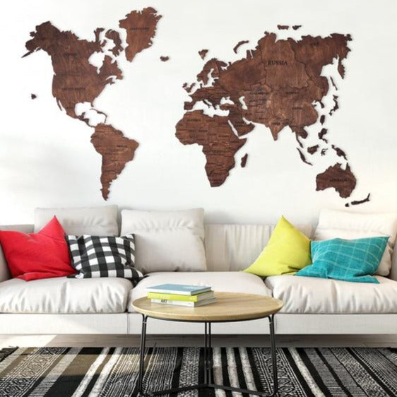 World Map - Wooden Wall Decor || Wall Hanging