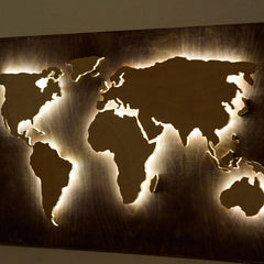 Back drop World Map (With LED) - Wooden Acrylic Wall Decor || Wall Hanging