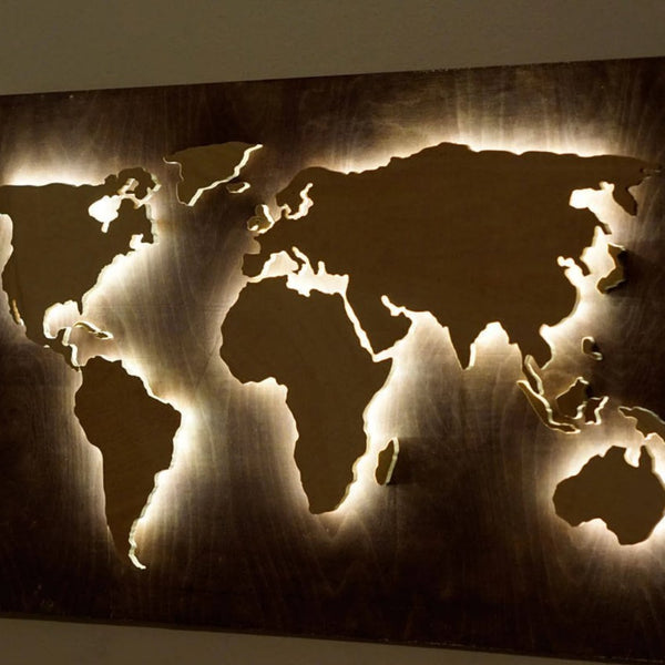 Back drop World Map (With LED) - Wooden Acrylic Wall Decor || Wall Hanging