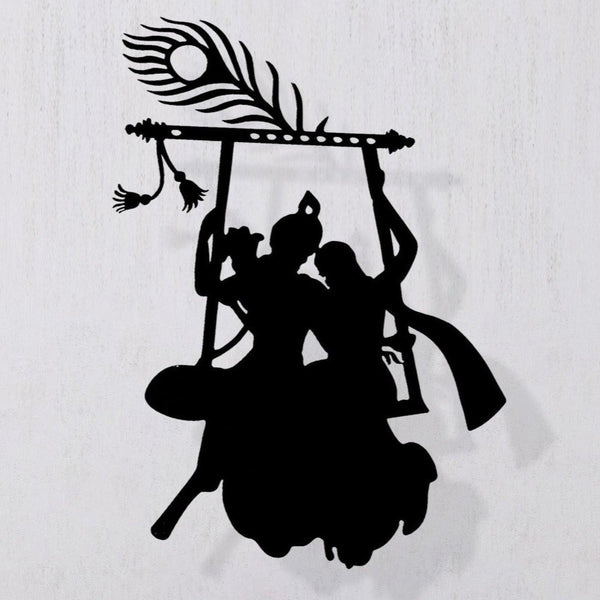 Radha Krishna - Wooden Acrylic Wall Decor || Wall Hanging