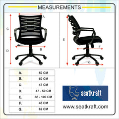 Apollo Low Back Office Chair with Mesh Back and Fixed Arms