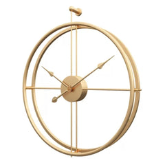 Vintage Golden Round - Metal Wall Clock