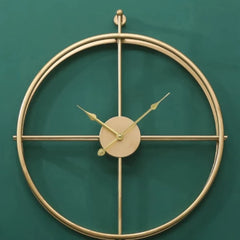 Vintage Golden Round - Metal Wall Clock
