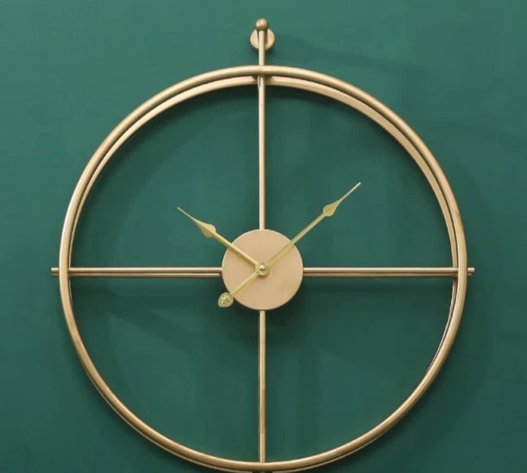 Vintage Golden Round - Metal Wall Clock
