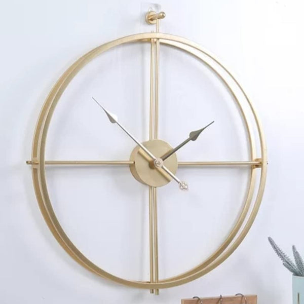 Vintage Golden Round - Metal Wall Clock