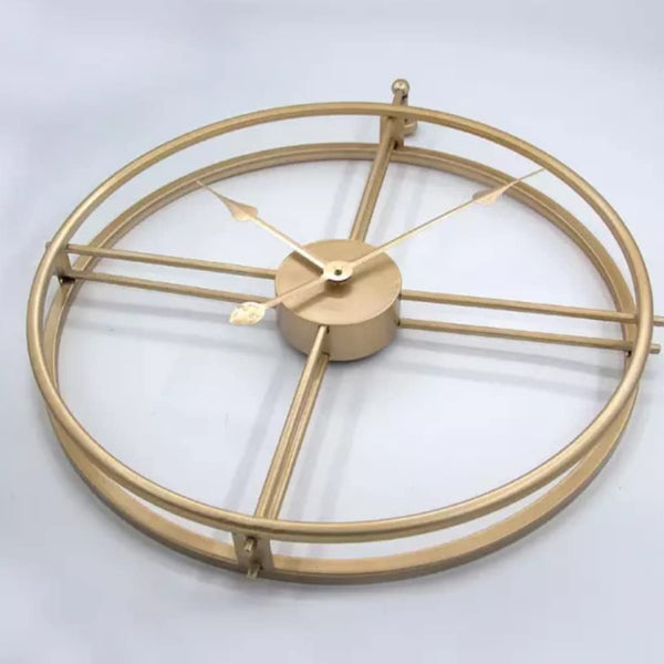 Vintage Golden Round - Metal Wall Clock