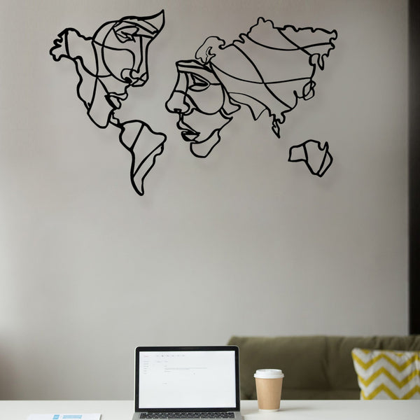 Map Faces - Wooden Acrylic Wall Decor || Wall Hanging