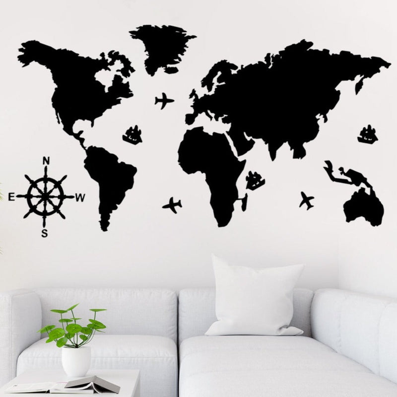 World Map - Wooden Acrylic Wall Decor || Wall Hanging