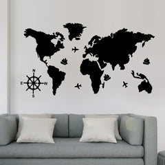 World Map - Wooden Acrylic Wall Decor || Wall Hanging