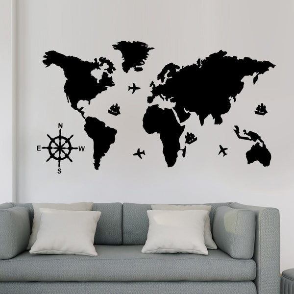 World Map - Wooden Acrylic Wall Decor || Wall Hanging