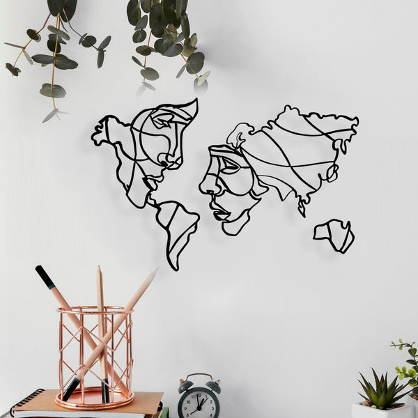 Map Faces - Wooden Acrylic Wall Decor || Wall Hanging