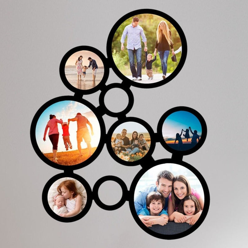 Bubbles Photo Frame - Collage Wooden Acrylic Wall Decor || Wall Hanging