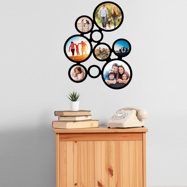 Bubbles Photo Frame - Collage Wooden Acrylic Wall Decor || Wall Hanging