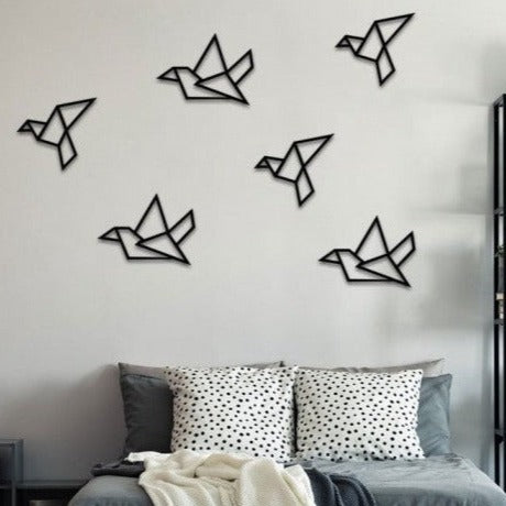 Birds - Wooden Acrylic Wall Decor || Wall Hanging (Set of 6 Birds)