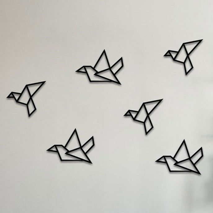 Birds - Wooden Acrylic Wall Decor || Wall Hanging (Set of 6 Birds)