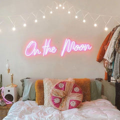 On the Moon - Neon LED Wall Decor || Wall Hanging