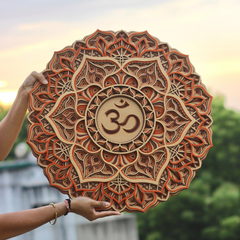 Om Mandala Layer - Wooden Acrylic Wall Decor || Wall Hanging