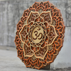 Om Mandala Layer - Wooden Acrylic Wall Decor || Wall Hanging
