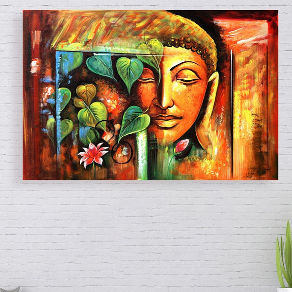 Peaceful Buddha - Wall Painting