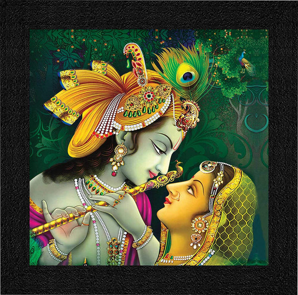 Radh Krishna Decorative Multi color - Wall Painting