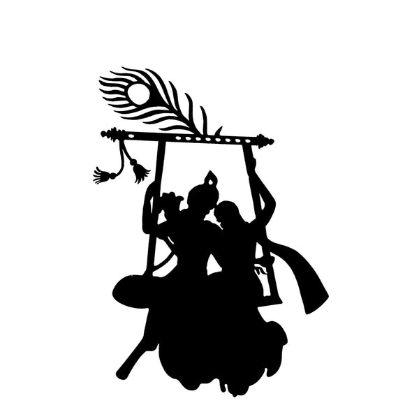 Radha Krishna - Wooden Acrylic Wall Decor || Wall Hanging