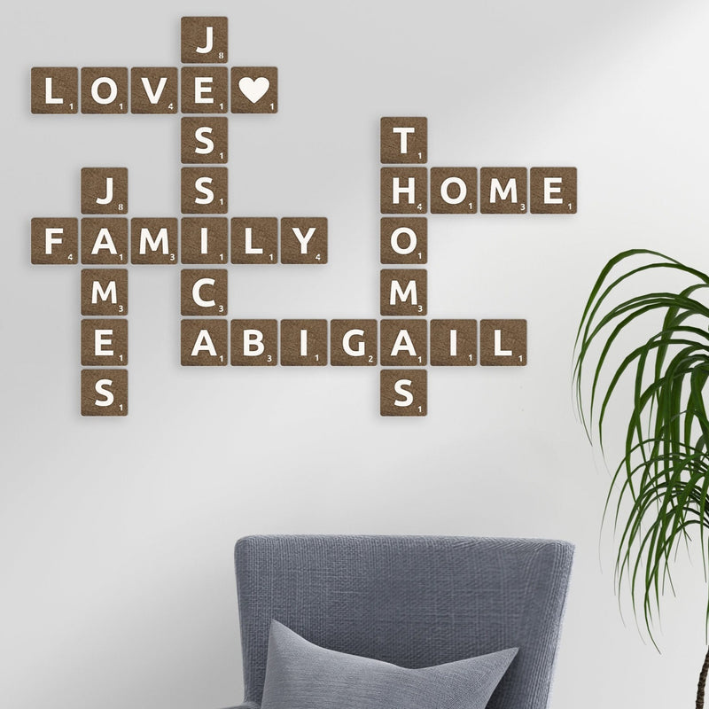 A Scrabbled Letter Tiles - Wooden Acrylic Wall Decor || Wall Hanging