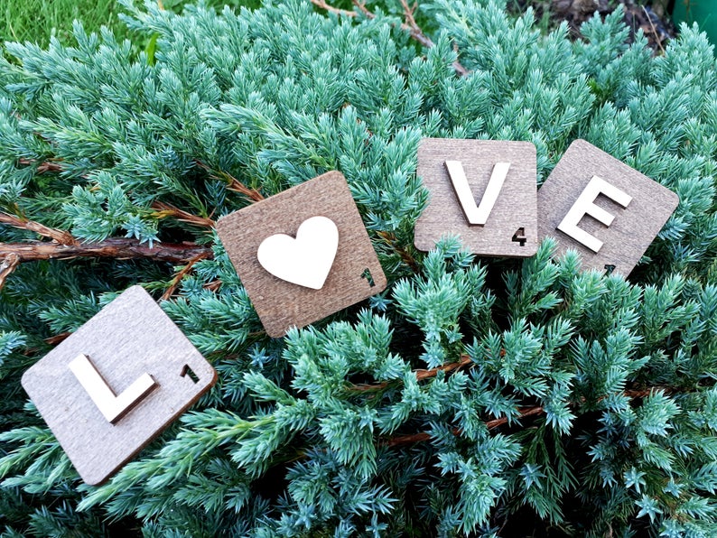 A Scrabbled Letter Tiles - Wooden Acrylic Wall Decor || Wall Hanging