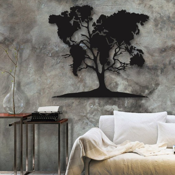 Map Tree - Wooden Acrylic Wall Decor || Wall Hanging
